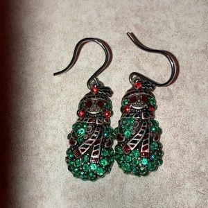 Hollow back Snowman earrings